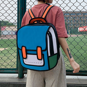 2D Cartoon Umhängetasche