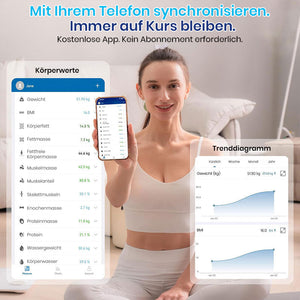 Smarte Bluetooth Körperfettwaage mit BMI