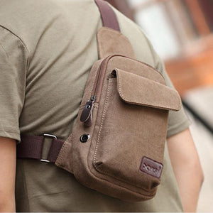 Schulter-/Brusttasche aus Segeltuch