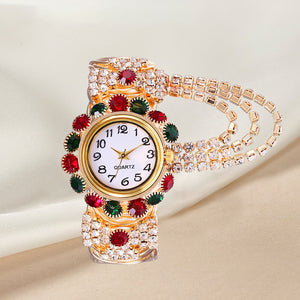 Modische Damenuhr mit Diamant-Intarsien