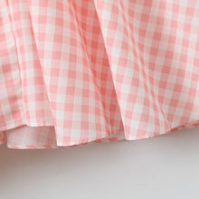 Laden Sie das Bild in den Galerie-Viewer, Kariertes Kleid mit V-Ausschnitt und Riemchenausschnitt