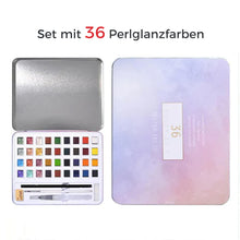 Laden Sie das Bild in den Galerie-Viewer, Glitzer-/Metallic-Aquarell-Set