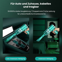 Laden Sie das Bild in den Galerie-Viewer, Kabelloser tragbarer Handstaubsauger mit starker Saugleistung