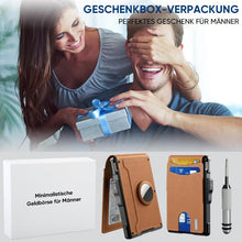 Laden Sie das Bild in den Galerie-Viewer, Herren Business-Stil PU-Leder Kartenfächer für AirTag