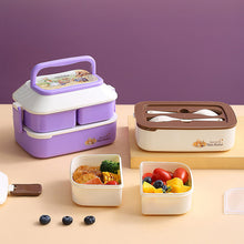 Laden Sie das Bild in den Galerie-Viewer, Doppelschichtige Lunchbox für Kinder mit Kaninchenmuster