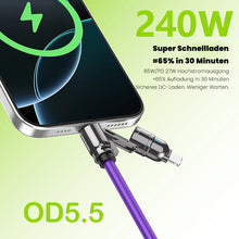 Laden Sie das Bild in den Galerie-Viewer, 4-in-1 SuperSpeed Ladekabel - 240W Blitzladung &amp; Ultra-langlebig