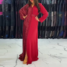 Laden Sie das Bild in den Galerie-Viewer, Personalisierte Pailletten Bodenlang Kleid