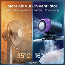 Laden Sie das Bild in den Galerie-Viewer, 360° drehbarer halb-kühlender Clip-Ventilator