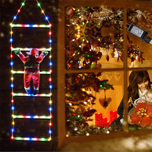 Laden Sie das Bild in den Galerie-Viewer, Weihnachtsleiter Dekoration Lichter mit Weihnachtsmann