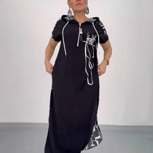Laden Sie das Bild in den Galerie-Viewer, Trendiges Kapuzenkleid mit Reißverschluss