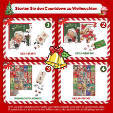 Laden Sie das Bild in den Galerie-Viewer, Weihnachten 24 Tage Countdown Kalender Puzzle