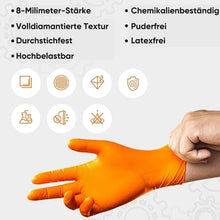 Laden Sie das Bild in den Galerie-Viewer, Orangefarbene Nitril-Handschuhe