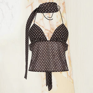 Sexy Neckholder-Weste aus Chiffon mit V-Ausschnitt