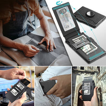 Laden Sie das Bild in den Galerie-Viewer, Herren Business-Stil PU-Leder Kartenfächer für AirTag