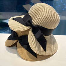Laden Sie das Bild in den Galerie-Viewer, Sonnenschirm Strohhut mit Schleife