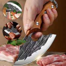 Laden Sie das Bild in den Galerie-Viewer, Premium-Set aus handgeschmiedetem Kochmesser und Hackmesser