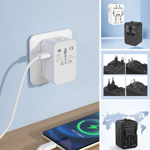 Universeller Reiseadapter mit zwei USB-Anschlüssen