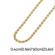 Laden Sie das Bild in den Galerie-Viewer, Halskette mit gedrehter Kordelkette aus Edelstahl