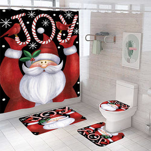 Weihnachtsmann bedruckter Duschvorhang