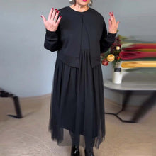 Laden Sie das Bild in den Galerie-Viewer, Unregelmäßig genähtes einfarbiges elegantes Kleid