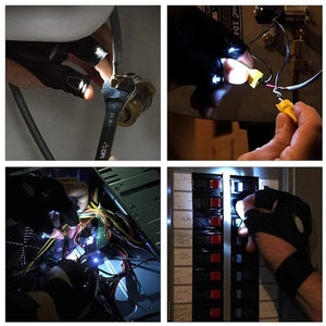 Wasserdichte Handschuhe mit LED-Taschenlampe