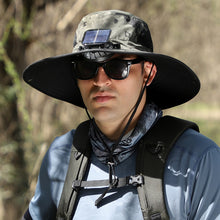 Laden Sie das Bild in den Galerie-Viewer, Solar- und USB-Ladeventilator Outdoor-Fischerhut