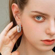 Laden Sie das Bild in den Galerie-Viewer, Modische geometrische Ohrclips mit bunten Zirkonia-Steinen