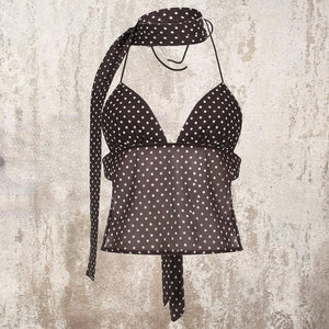 Sexy Neckholder-Weste aus Chiffon mit V-Ausschnitt