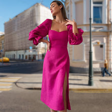 Laden Sie das Bild in den Galerie-Viewer, Geschlitztes Kleid mit Prinzessinnenärmeln