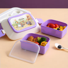 Laden Sie das Bild in den Galerie-Viewer, Doppelschichtige Lunchbox für Kinder mit Kaninchenmuster