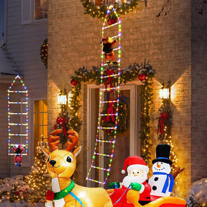 Weihnachtsleiter Dekoration Lichter mit Weihnachtsmann