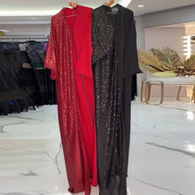 Laden Sie das Bild in den Galerie-Viewer, Personalisierte Pailletten Bodenlang Kleid