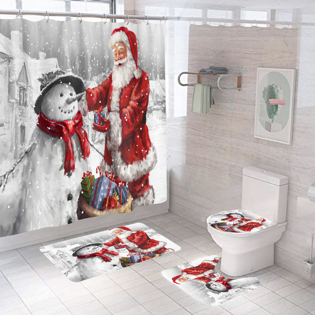 Weihnachtsmann bedruckter Duschvorhang