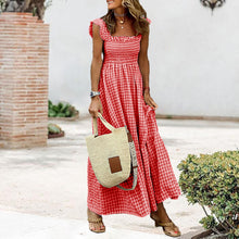 Laden Sie das Bild in den Galerie-Viewer, Lässiges kariertes Kleid