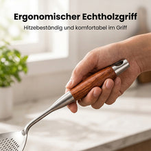 Laden Sie das Bild in den Galerie-Viewer, Edelstahl-Schaumlöffel mit Holzgriff