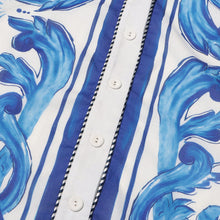 Laden Sie das Bild in den Galerie-Viewer, Bedrucktes kurzes Kleid mit Knöpfen