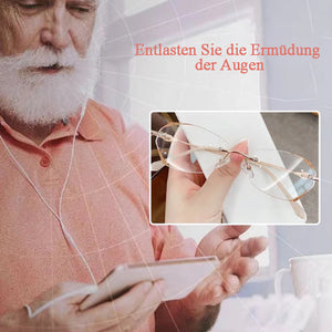 Modische randlose Anti-Blaulicht-Lesebrille