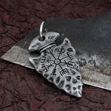 Laden Sie das Bild in den Galerie-Viewer, Odins Speer-Halskette mit Vegvisir-Symbol