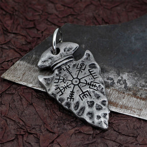 Odins Speer-Halskette mit Vegvisir-Symbol