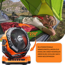 Laden Sie das Bild in den Galerie-Viewer, Tragbarer Ventilator für draußen mit LED-Licht
