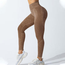 Laden Sie das Bild in den Galerie-Viewer, Einfarbige Sport-Leggings mit hoher Taille für Damen