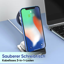 Laden Sie das Bild in den Galerie-Viewer, Drahtloses 3-in-1-Ladegerät