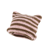 Laden Sie das Bild in den Galerie-Viewer, Warme Strickpullovermütze mit Katzenohren für den Winter