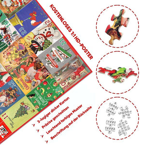 Weihnachten 24 Tage Countdown Kalender Puzzle