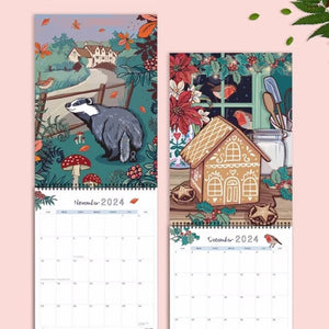 2024 Natur und Tierwelt Kunst Wandkalender