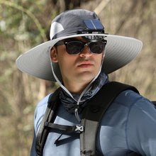Laden Sie das Bild in den Galerie-Viewer, Solar- und USB-Ladeventilator Outdoor-Fischerhut
