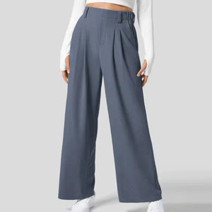 High-Waist Weite Damen-Hose