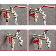Laden Sie das Bild in den Galerie-Viewer, Zinklegierung Dual Outlet Wasserhahn für Gartenarbeit