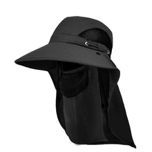 Laden Sie das Bild in den Galerie-Viewer, Herren-Sonnenhut mit breiter Krempe und abnehmbarer Gesichtsmaske