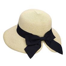 Laden Sie das Bild in den Galerie-Viewer, Sonnenschirm Strohhut mit Schleife